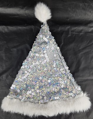 White Sequin Santa Hat