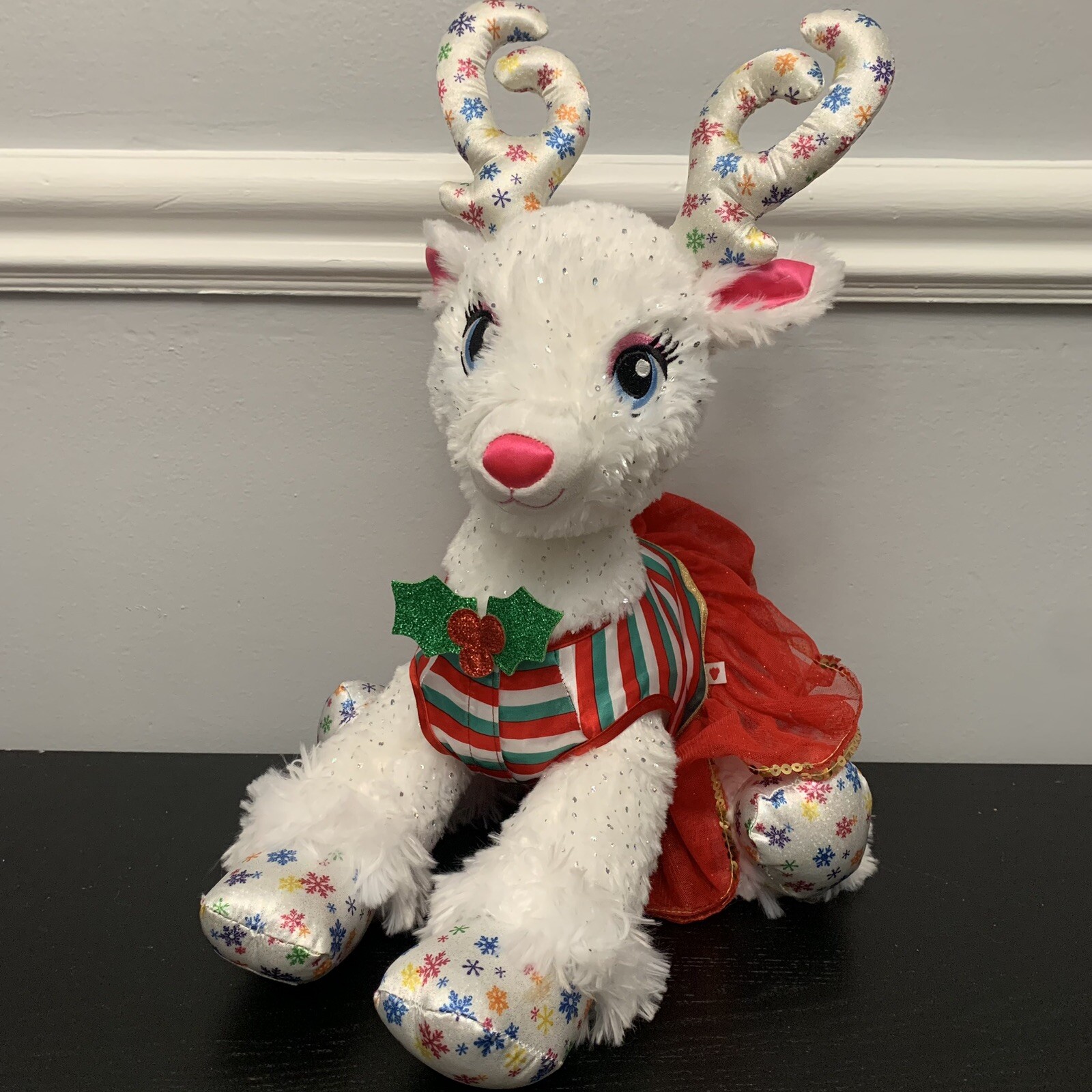 White Sequin Reindeer Dress
