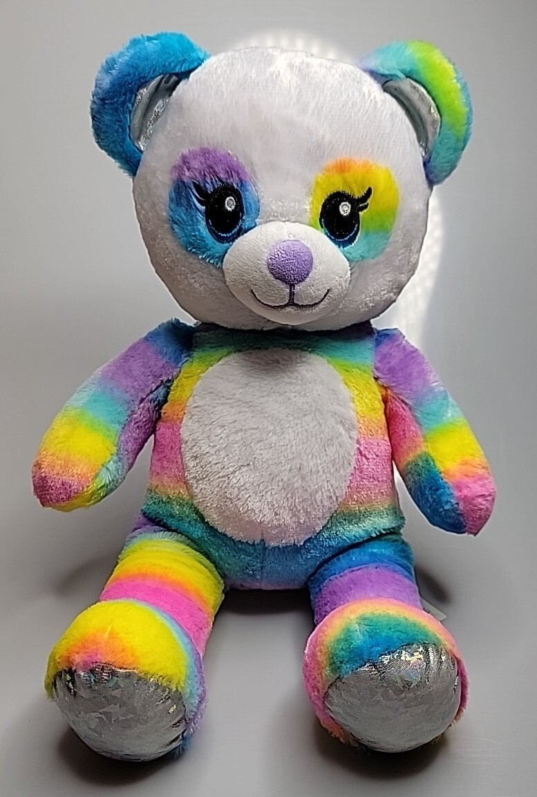 9in Fuzzy Rainbow Panda