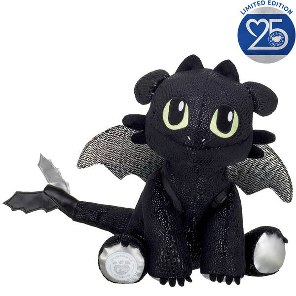 Build-A-Bear 25th Celebration Toothless with Silver Heart