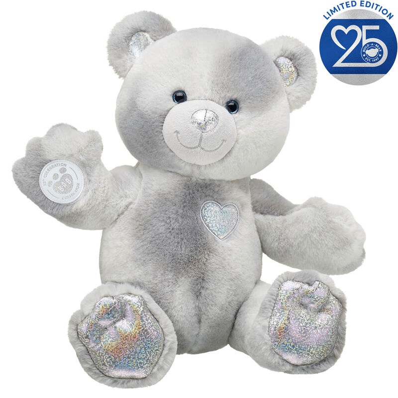 Build-A-Bear 25th Silver Celebration Bear Silver Dress Gift Set
