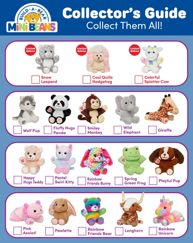 Build-A-Bear Mini Beans Snow Leopard Stuffed Animal - Image 2