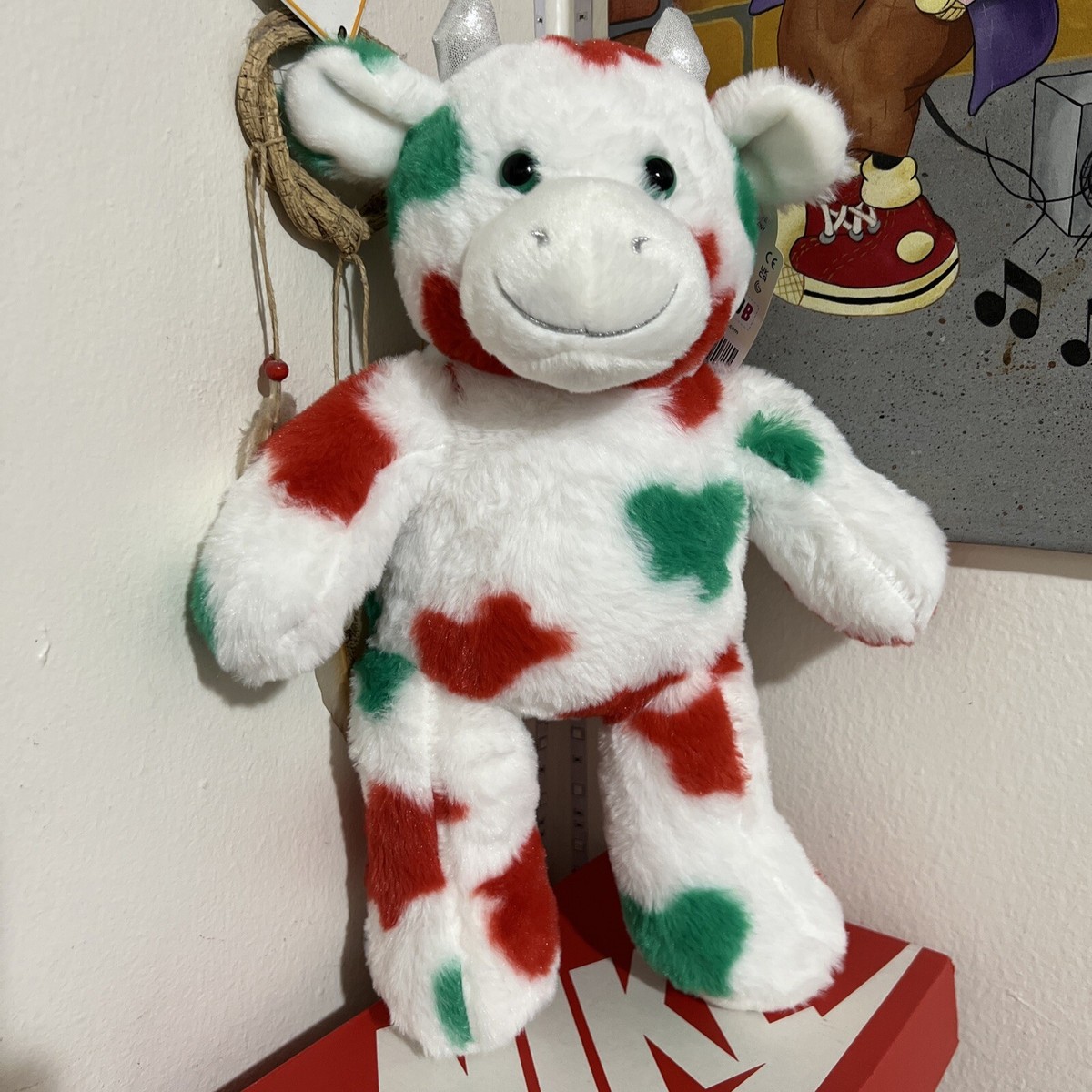 Build-A-Bear Mini Beans Mooey Christmas Cow Stuffed Animal
