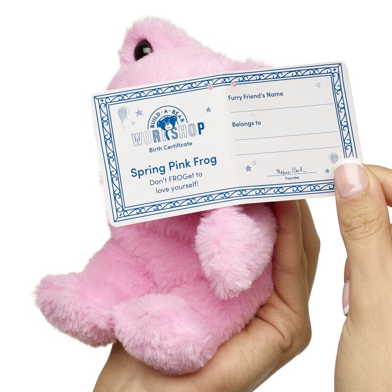 Mini Beans Spring Pink Frog Stuffed Animal - Image 2