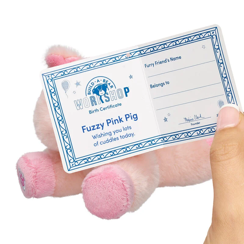 Build-A-Bear Mini Beans Fuzzy Pink Pig Stuffed Animal