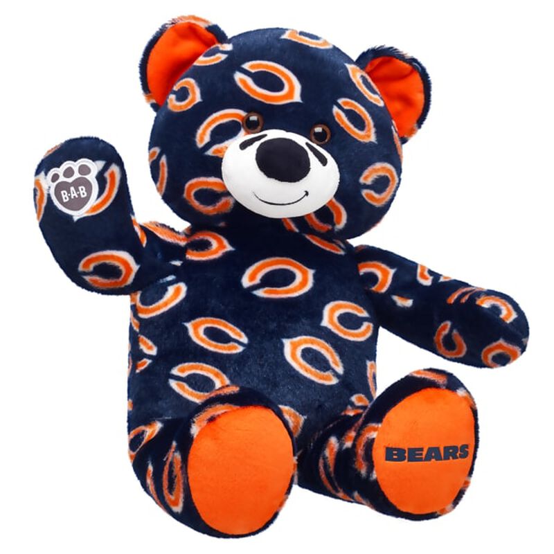 Chicago Bears Football Teddy Bear Fan Hat and Football Gift Set - Image 2