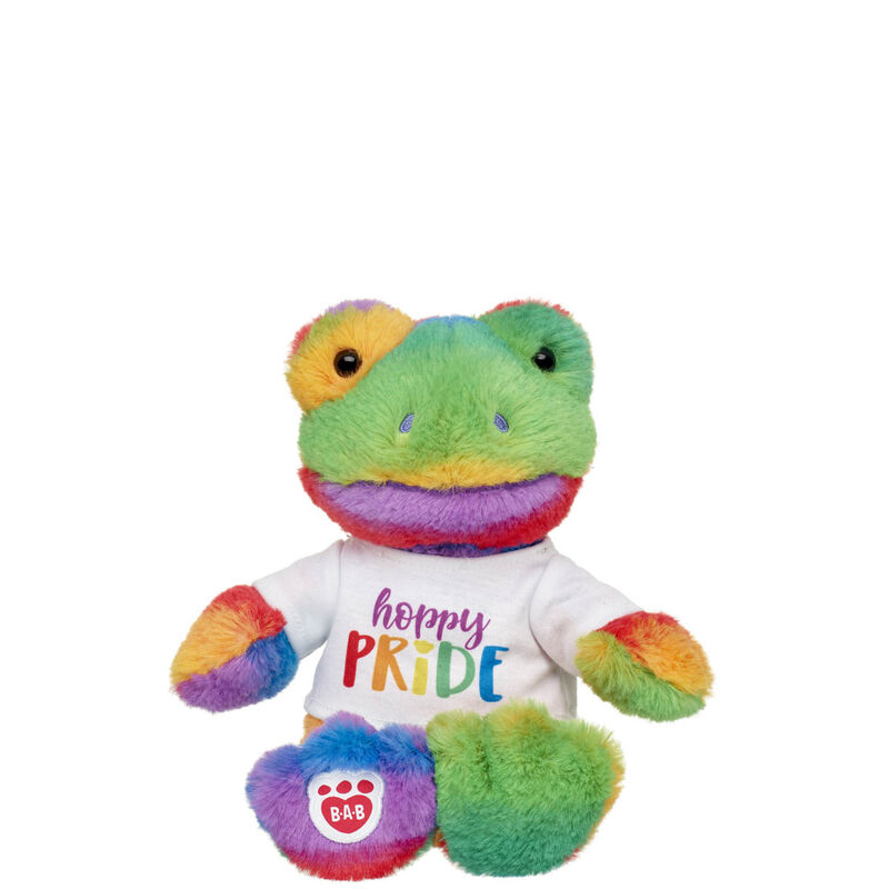 Build-A-Bear Buddies Rainbow Frog Stuffed Animal "Hoppy Pride" Gift Set