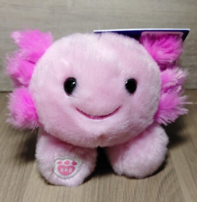 Build-A-Bear Mini Beans Pink Axolotl Stuffed Animal Rainbow Heart Gift Set