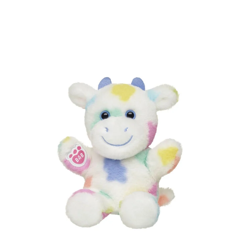 Build-A-Bear Mini Beans Colorful Splatter Cow Stuffed Animal